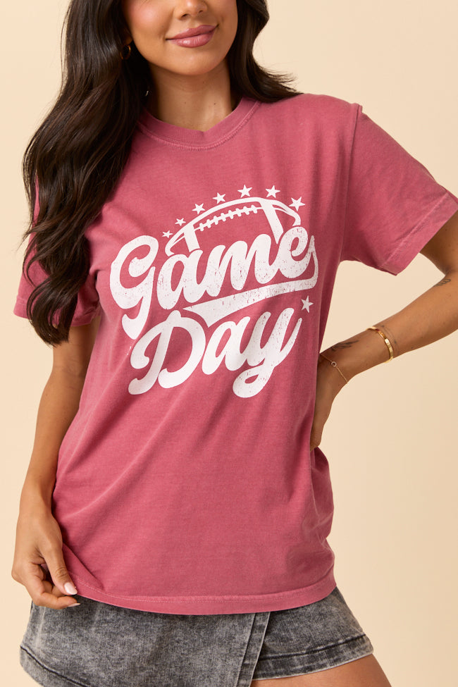 Game Day Script Crimson Graphic Tee - Image 2