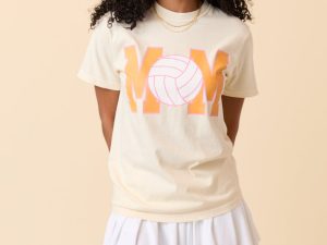 Mom Block Volleyball Ivory Graphic Tee
