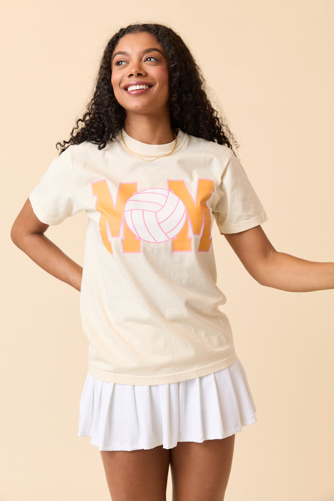 Mom Block Volleyball Ivory Graphic Tee - Image 4