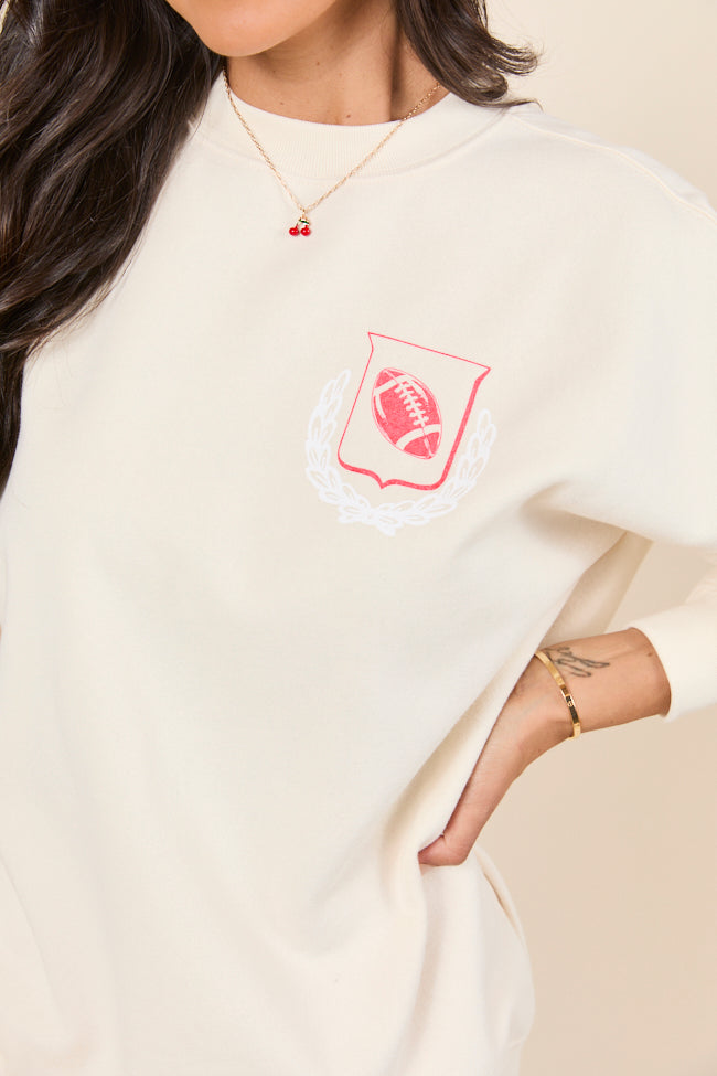 Meet Me At The Tailgate Cream Graphic Sweatshirt - Image 4