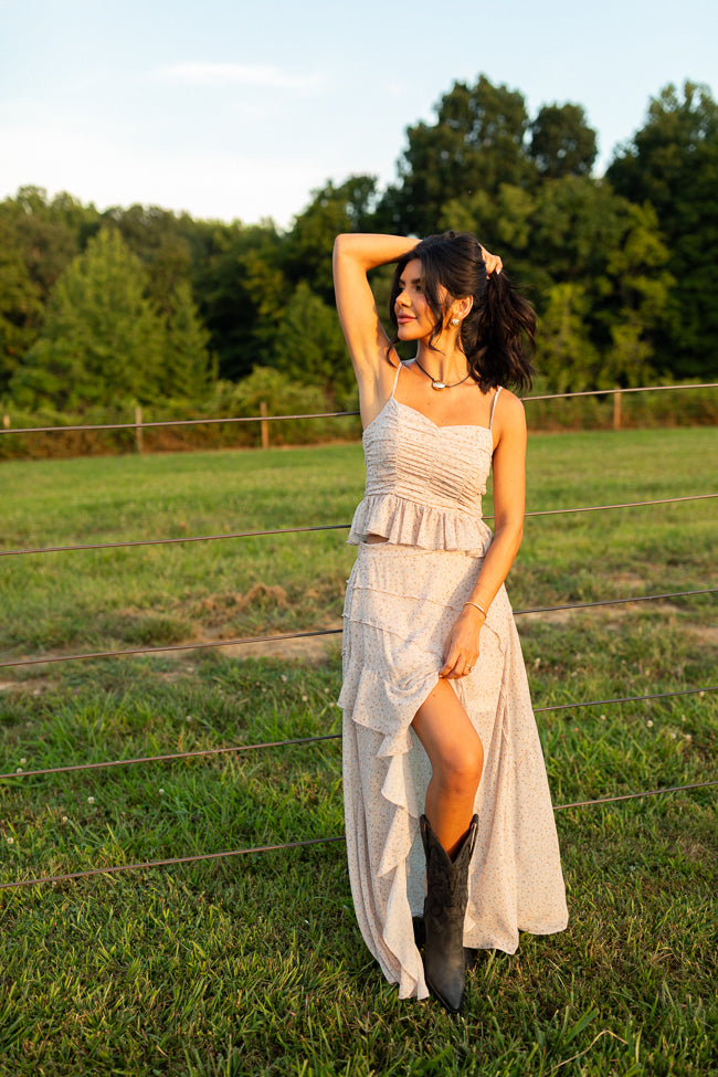 Nancy Neutral Floral Top - Image 2