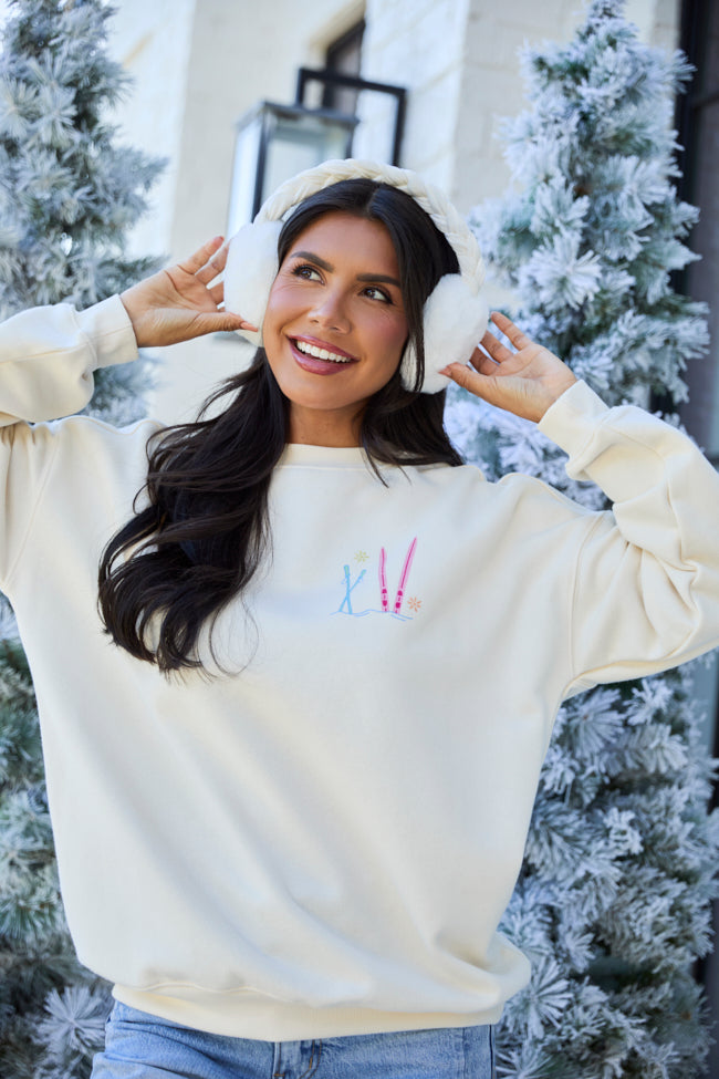Ski Ya Later Cream Graphic Sweatshirt - Image 2