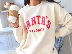 Santa's Favorite Cream Graphic Sweatshirt