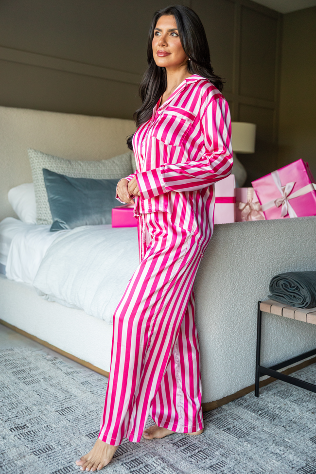 Thats Our Secret Striped Satin Pajama Set FINAL SALE - Image 3