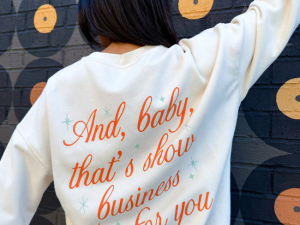 Show Business Cream Graphic Sweatshirt