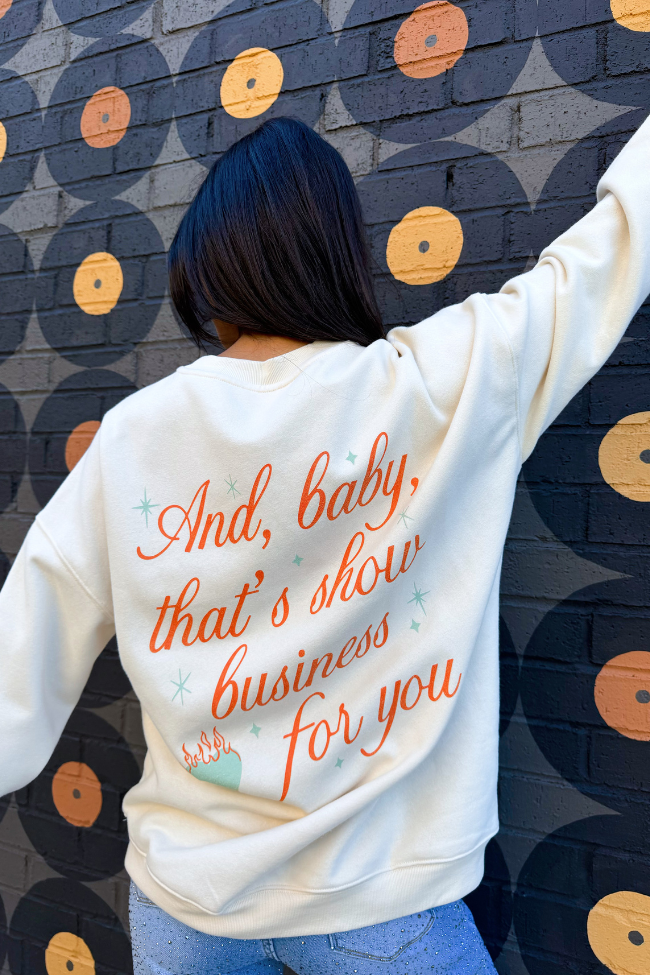 Show Business Cream Graphic Sweatshirt