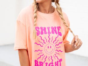 Shine Bright Coral Graphic Tee FINAL SALE