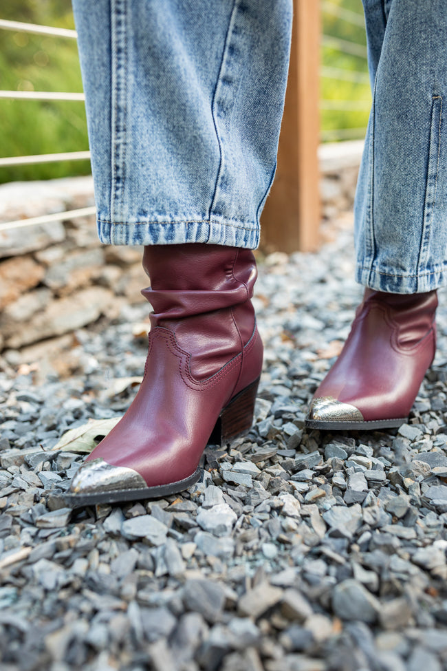 Heather Claret Slouch Boots Emily Fauver X Pink Lily - Image 2