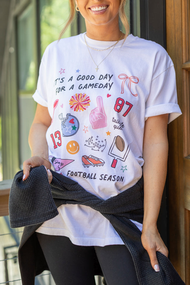 Gameday Icons White Graphic Tee Emily Fauver X Pink Lily - Image 3
