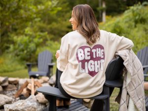 Be The Light Cream Graphic Sweatshirt Emily Fauver X Pink Lily