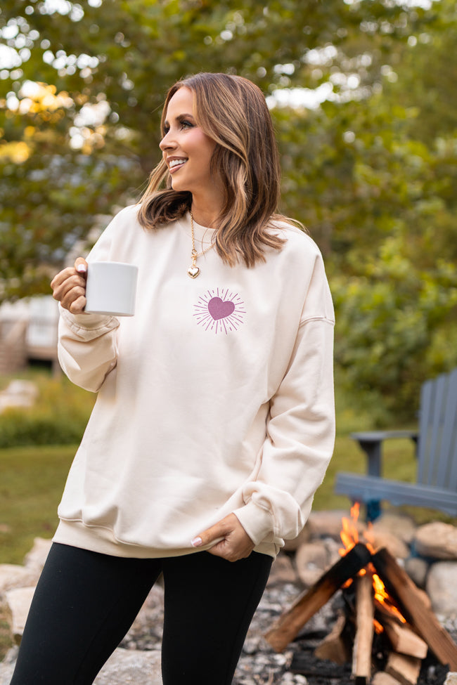 Be The Light Cream Graphic Sweatshirt Emily Fauver X Pink Lily - Image 2