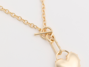Dawn 14K Gold Dipped Heart Toggle Necklace Emily Fauver X Pink Lily