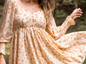 Daniella Neutral Floral Mini Dress