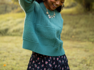 Mae Forest Green Multi-Knit Sweater