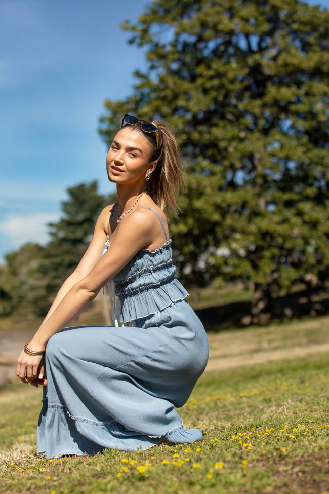 Life Made Easy Navy Bow Detail Tank and Midi Skirt Set FINAL SALE - Image 2