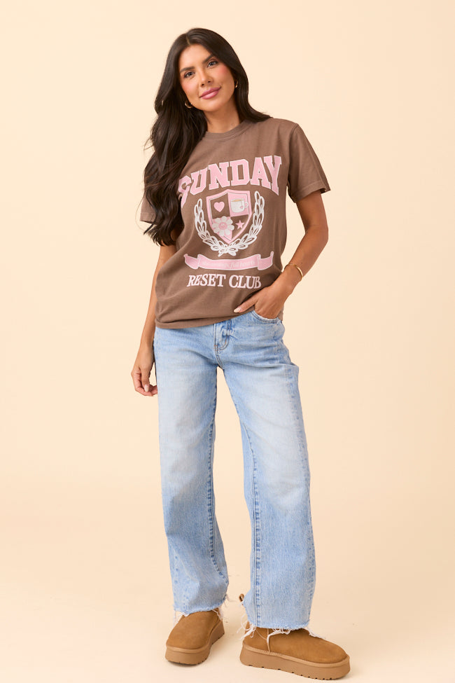 Sunday Reset Club Brown Graphic Tee - Image 3