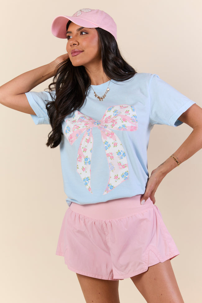 Floral Bow Chambray Graphic Tee - Image 3