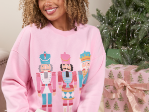 Nutcrackers Light Pink Graphic Sweatshirt