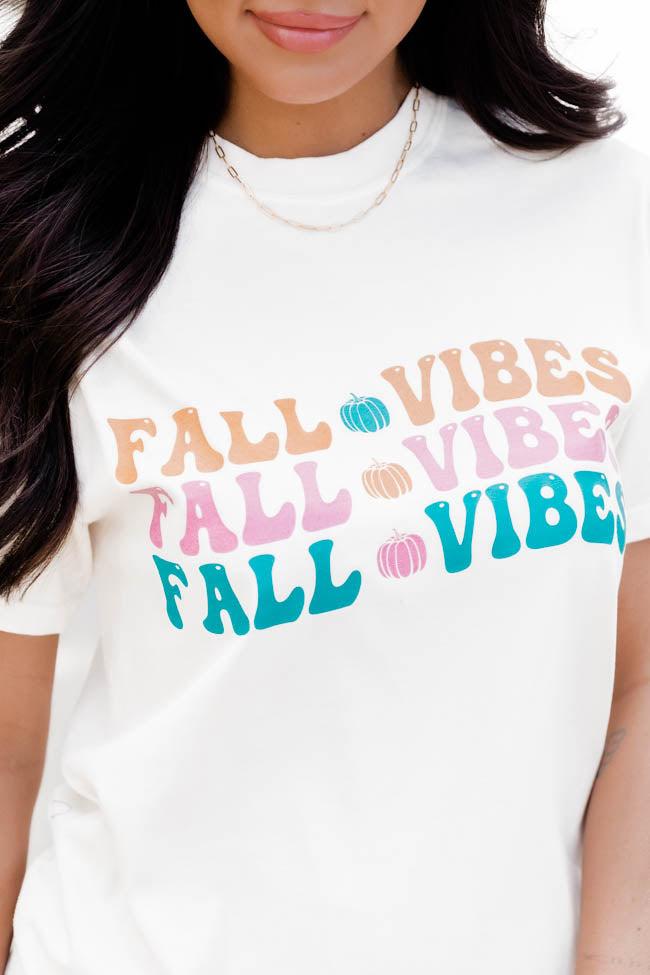 Fall Vibes Ivory Graphic Tee - Image 3