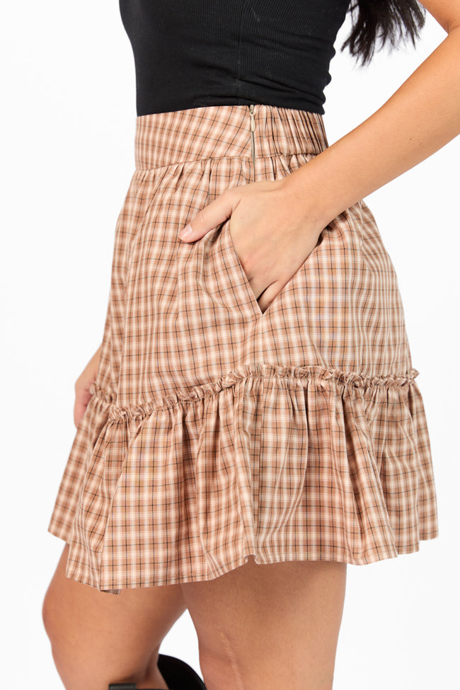 Happy and Plaid Brown Skort FINAL SALE - Image 6