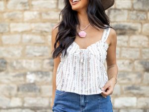 Floral Daydream Ivory Floral Woven Tank FINAL SALE