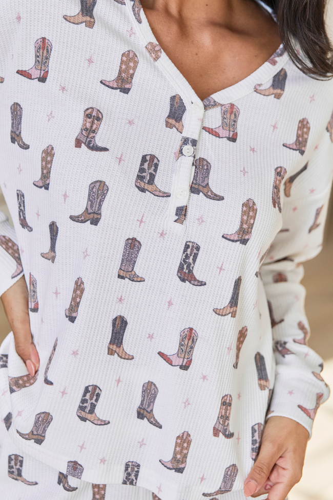 Cowboy Boots Print Pajama Set DOORBUSTER - Image 6