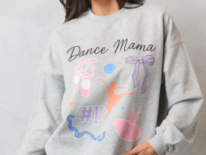 Dance Mama Icons Light Grey Graphic Sweatshirt