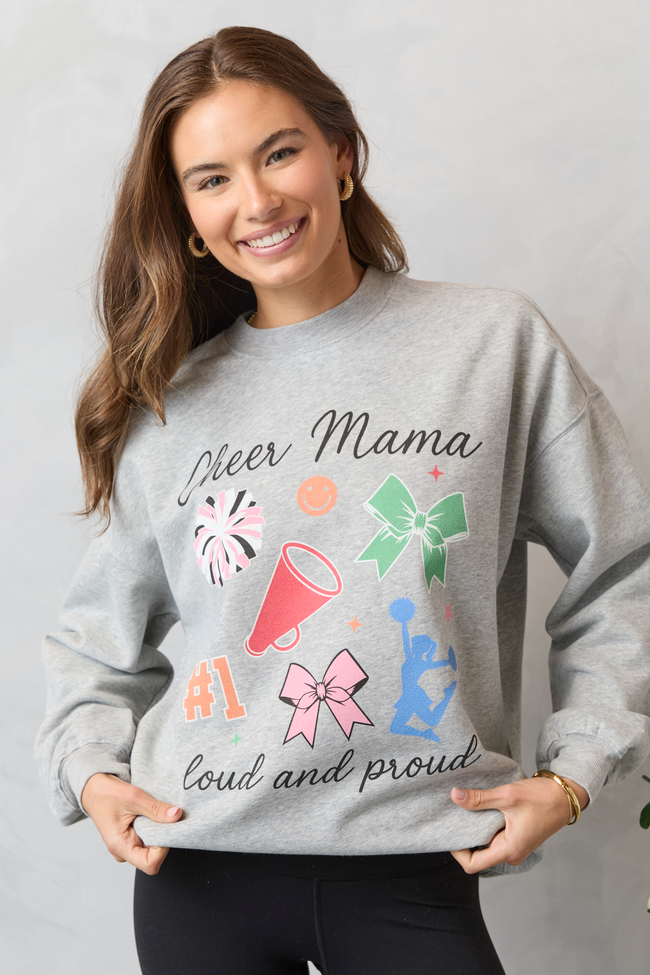 Cheer Mama Icons Light Grey Graphic Sweatshirt - Image 3