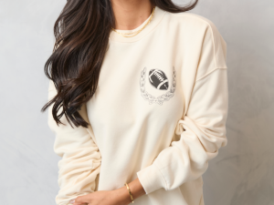 Meet Me In The Bleachers Football Cream Sweatshirt