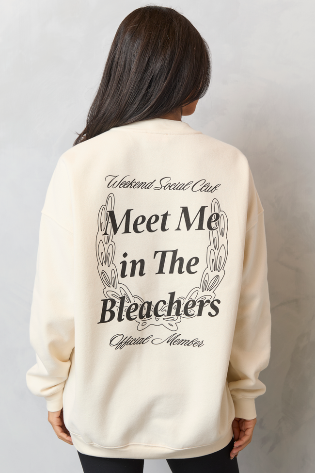 Meet Me In The Bleachers Football Cream Sweatshirt - Image 2