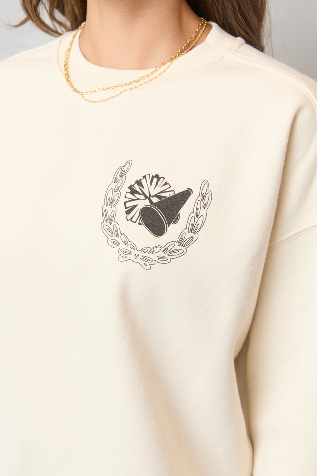 Meet Me In The Bleachers Cheer Cream Sweatshirt - Image 3