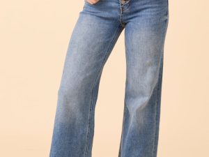 Alliah Medium Wash Boot Cut Button Up Jeans