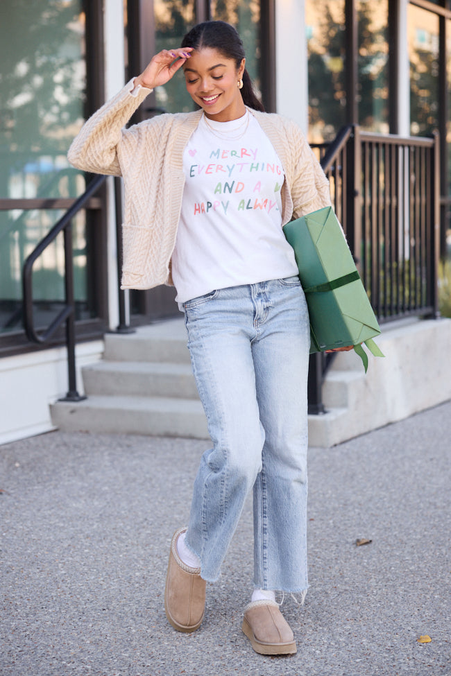 Merry Everything White Graphic Tee - Image 4