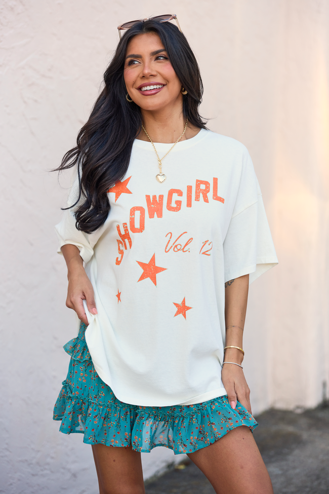Showgirl Off White Oversized Graphic Tee - Image 2
