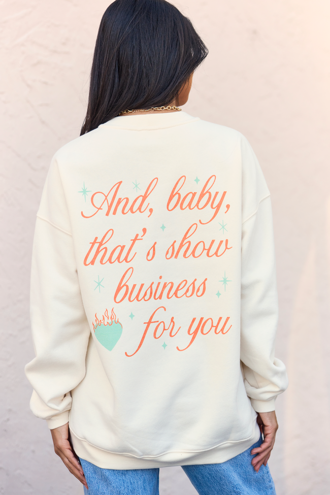 Show Business Cream Graphic Sweatshirt - Image 5