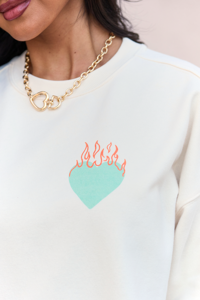 Show Business Cream Graphic Sweatshirt - Image 3