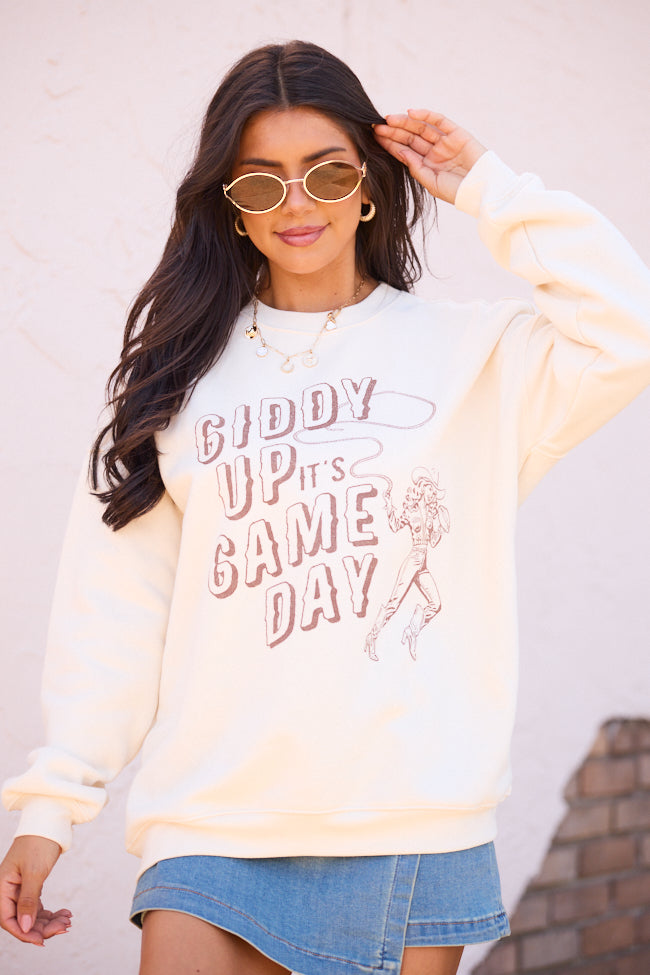 Giddy Up Game Day Cream Graphic Sweatshirt