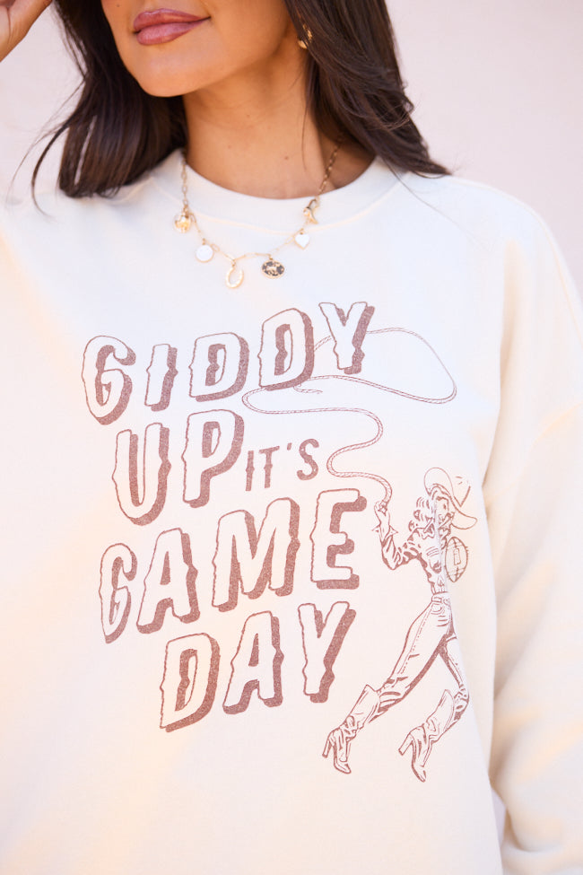 Giddy Up Game Day Cream Graphic Sweatshirt - Image 2
