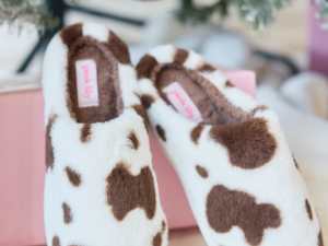 Lucila Cow Print Slippers