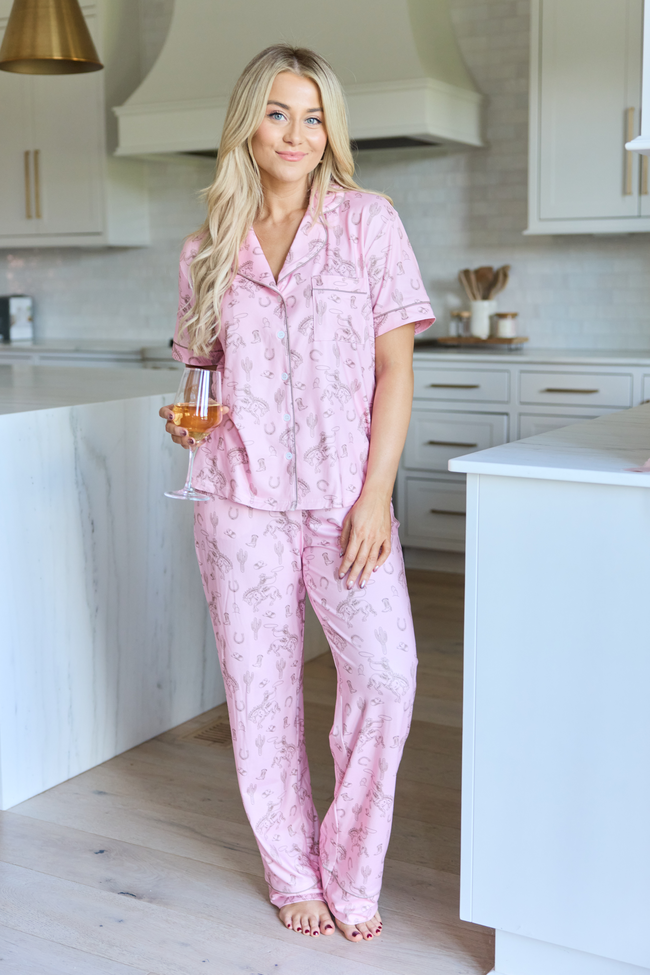 Helena Pink Western Icon Pajama Set - Image 3