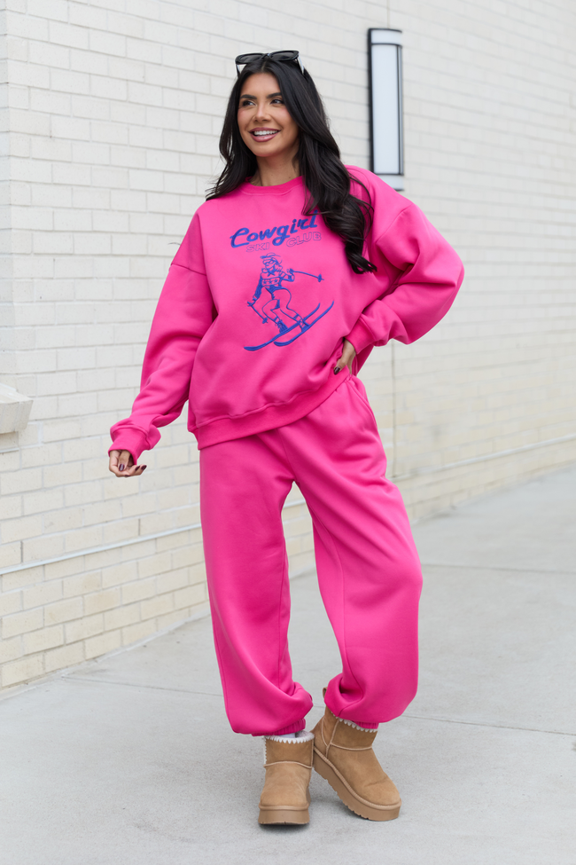 Cowgirl Ski Club Pink Sweatshirt - Image 2
