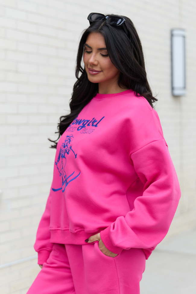 Cowgirl Ski Club Pink Sweatshirt - Image 3