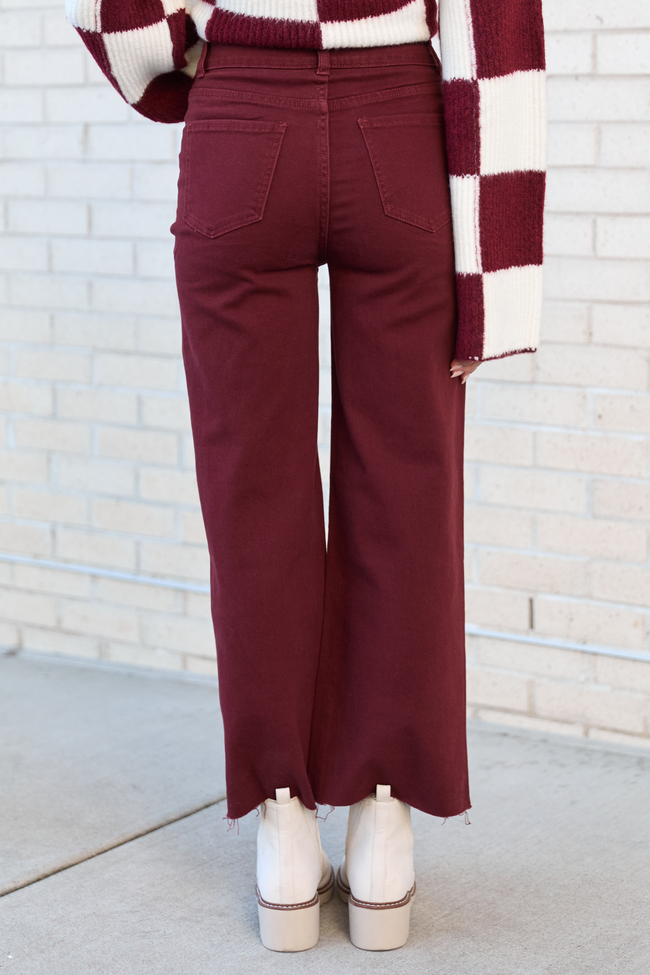My Favorite Burgundy Wide Leg Jeans - Image 4