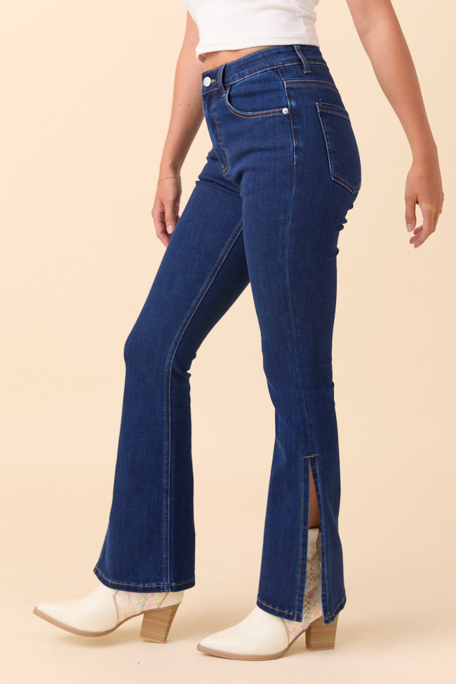 My Favorite Dark Blue Slit Hem Jeans - Image 4