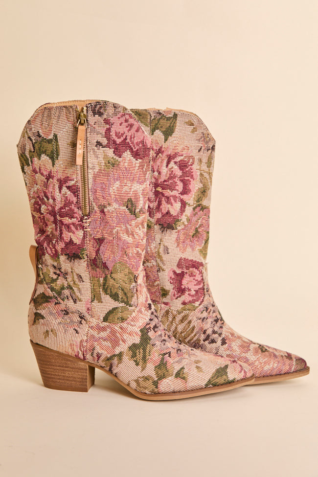 Brilee Floral Tapestry Cowboy Boots FINAL SALE - Image 3