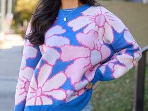 Capri Blue Multi Floral Sweater