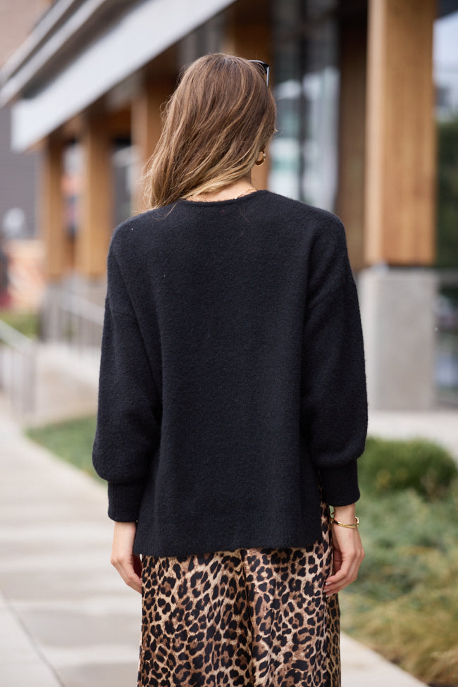 Flora Black Oversized Pullover FINAL SALE - Image 5