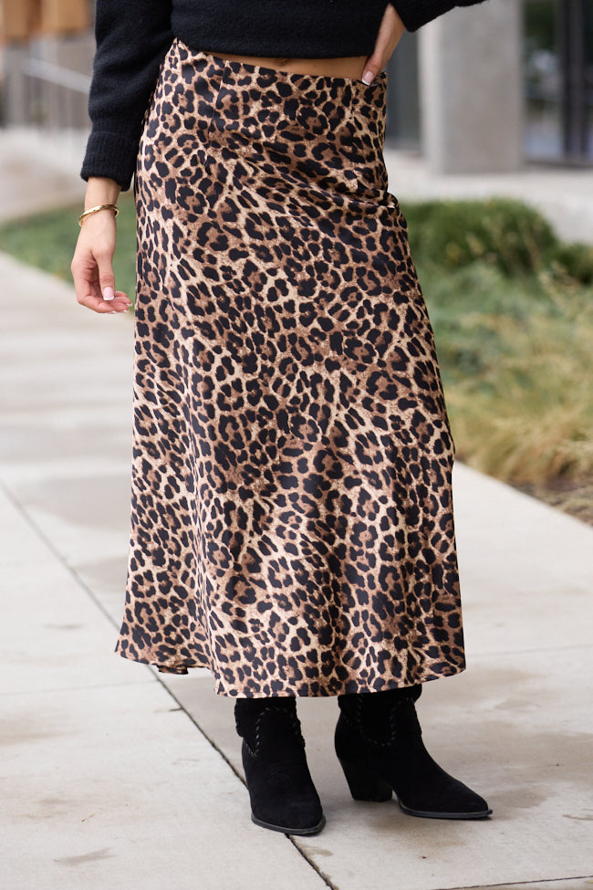 Naomi Brown Leopard Maxi Skirt