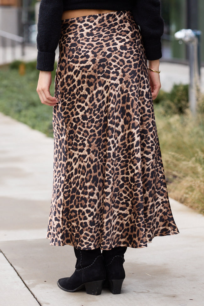 Naomi Brown Leopard Maxi Skirt - Image 4