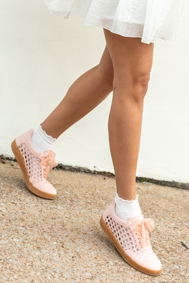 Julie Blush Crochet Detailed Sneakers FINAL SALE - Image 2
